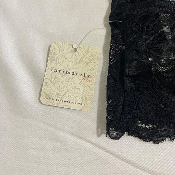 FREE PEOPLE Intimates Bralette Womens Everyday Lace Longline Black Size Small - Picture 7 of 13